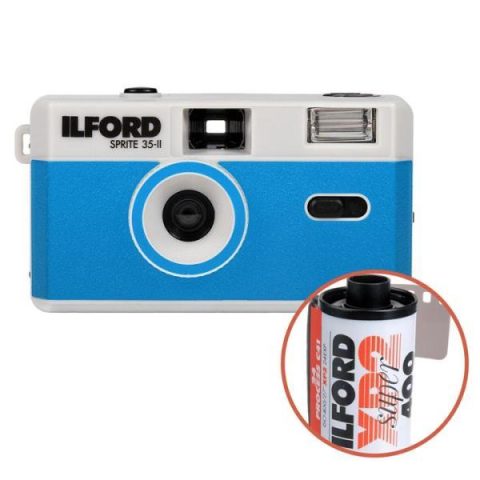 Ilford Sprite 35-II Reusable Camera – Silver & Blue with …