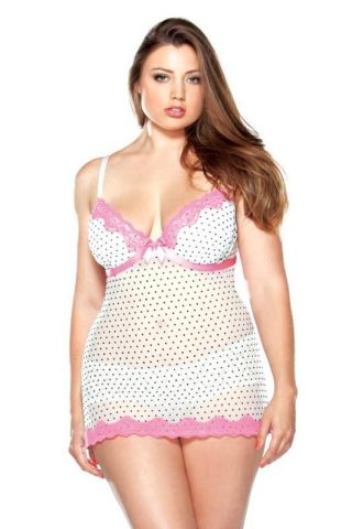 Curve – Pushup Polka Dot Babydoll with Matching Hipster …