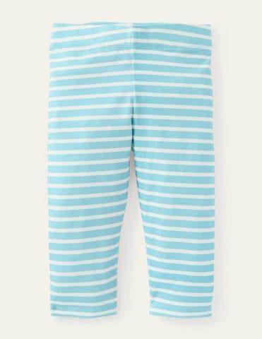 Fun Cropped Leggings Aqua Blue/ Ivory Girls Boden, Aqua …