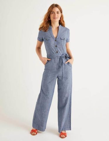 Cecily Jumpsuit Chambray Women Boden, Chambray