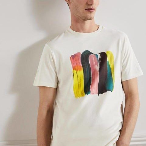 Kingston T-shirt Ecru Art Boys Boden, Ecru Art