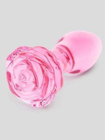 Lovehoney Full Bloom Large Rose Glass Butt Plug 4 Inch