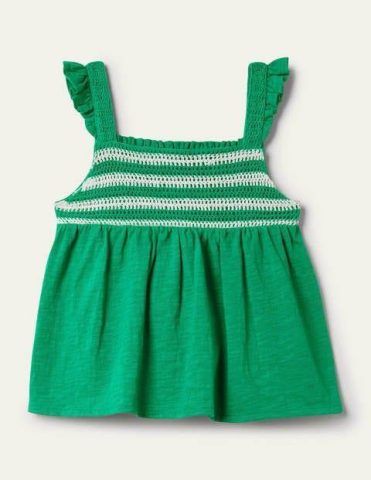 Crochet Vest Green pepper Girls Boden, Green pepper