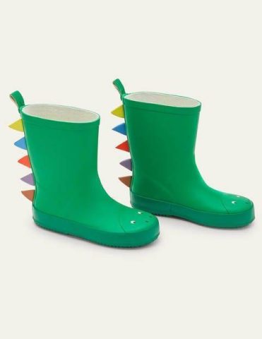Dinosaur Wellies Highland Green Girls Boden, Highland Green