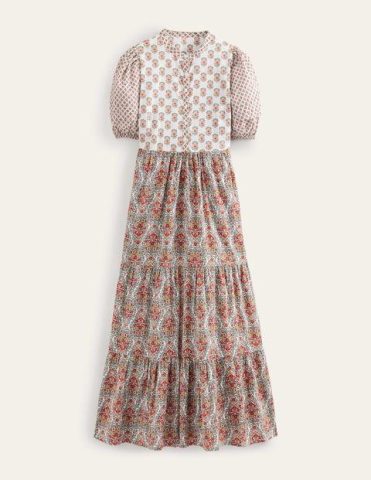 Pintuck Detail Maxi Dress Ivory, Dainty Floret Women Boden, …